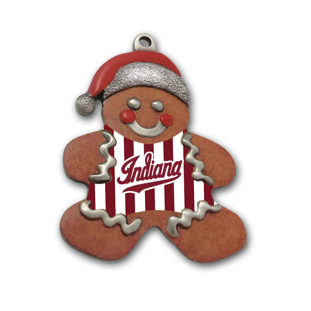 IU Candy Stripe Gingerbread Man Gallery Print Pewter Ornament