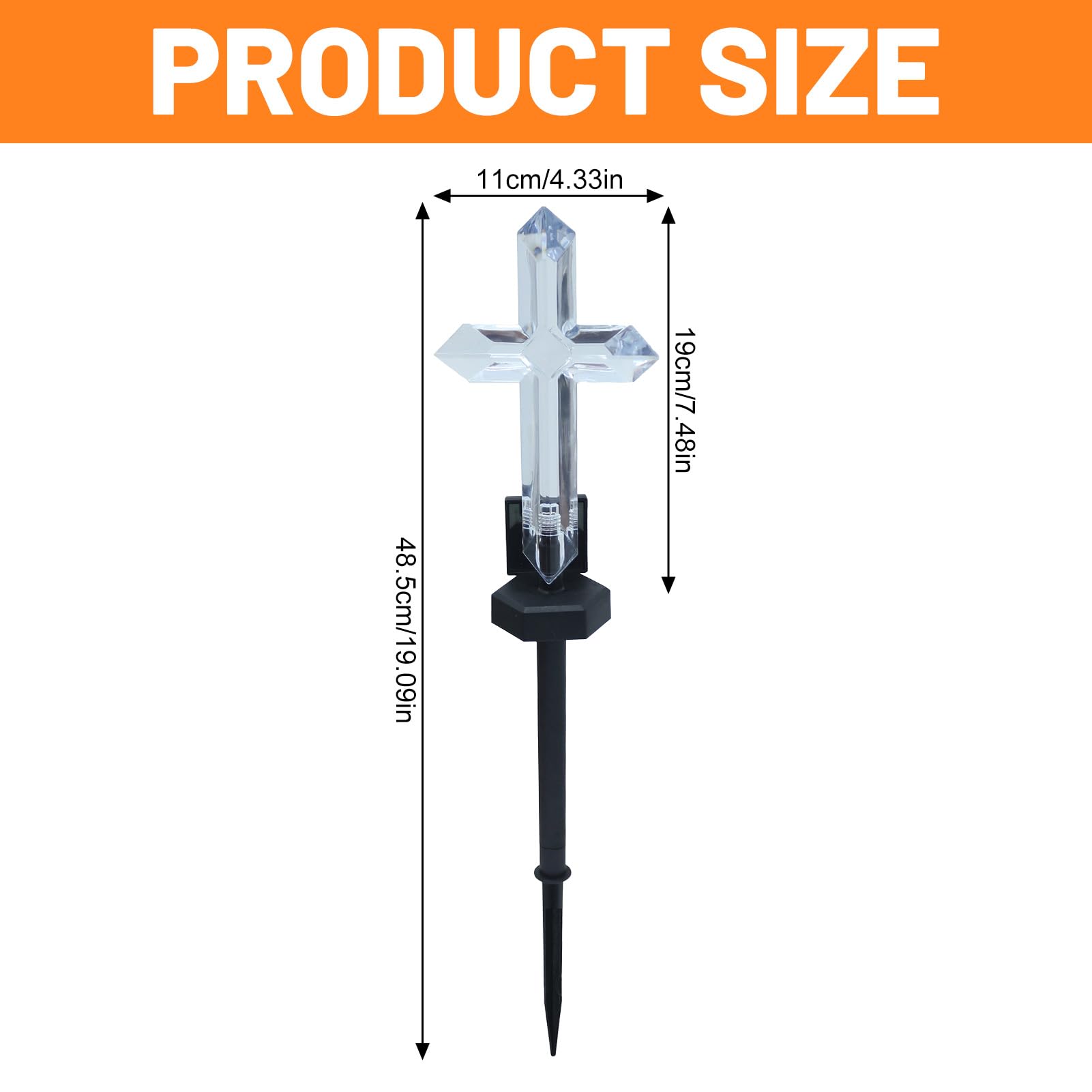 Solarlampe für Außen, 48.5 cm LED Kreuz Solar Gartenbeleuchtung (4 Bunt)