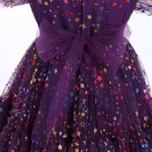 Girls Sequin Tulle Dress Rainbow Star Ruffle Sparkle Toddler Girl Kids Party Bridesmaid Wedding Gown Dresses4