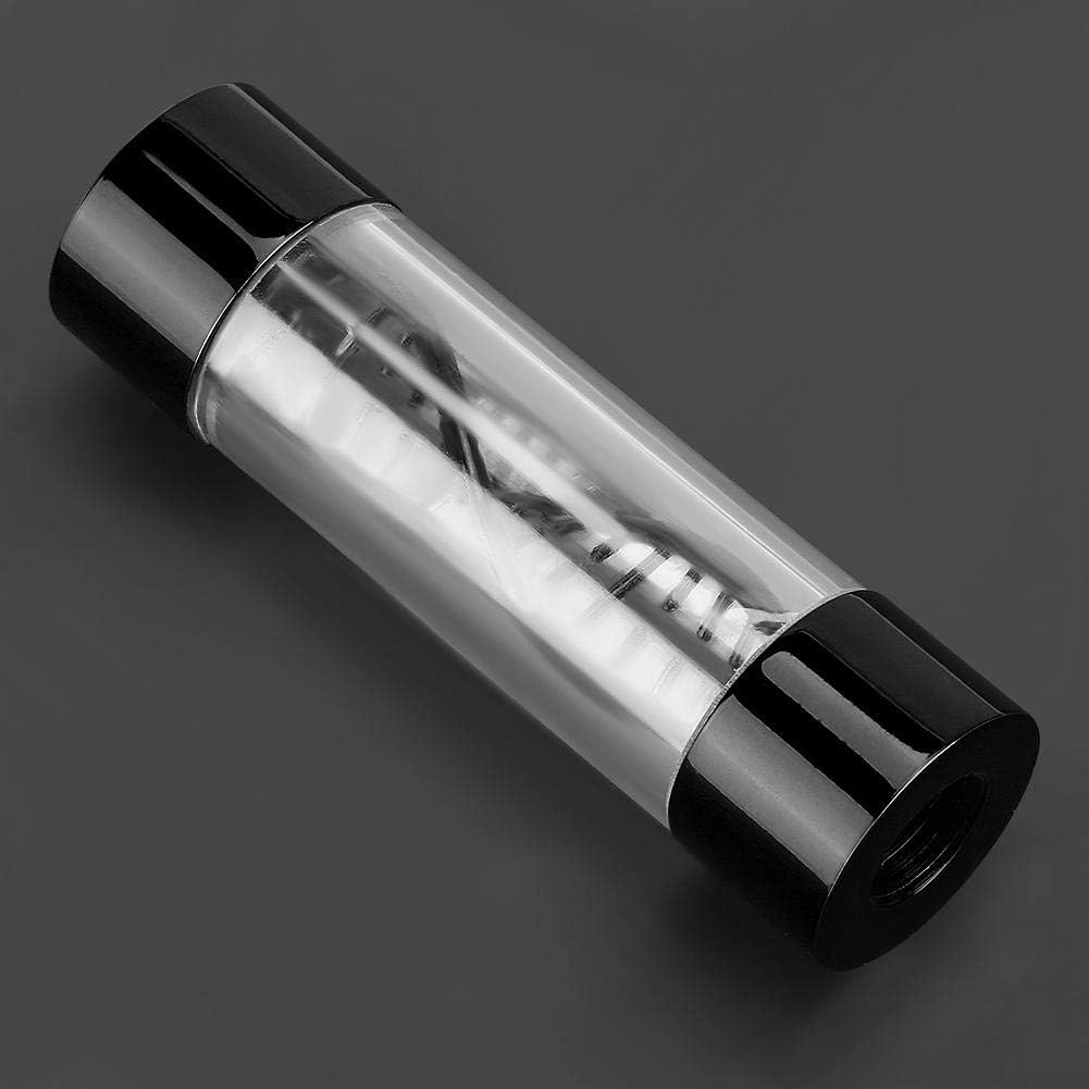 PC Water Meter, Multiple Color Metal Spiral G1/4 Female Thread Water Meter for Computer Water Cooling Systems (Black)