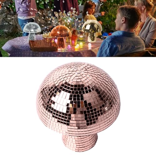 Mushroom Disco Ball, Stunning Visual Effects, High Quality Plastic, Colourful Reflections, Ideal for Parties Weddings (Rose Gold) - Image 4