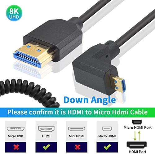 Duttek Hdmi to Micro Hdmi 2.1 Coiled Cable 1.2m, Hdmi 2.1 ultra high-speed 48Gbps,Supports 8K@60Hz, 4K@120Hz - Image 2