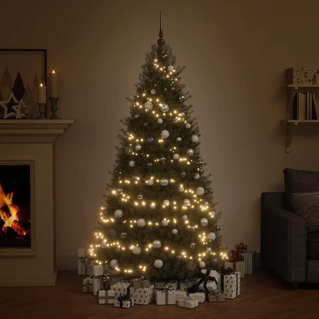 120-tlg. Weihnachtskugeln Set mit Weihnachtsbaumspitze, 300 LEDs Lichterkette, 30 m Länge, Kunststoff Kugeln in 3 Größen, LED Weihnachtsbeleuchtung für Innenbereich, Balkon, Garten
