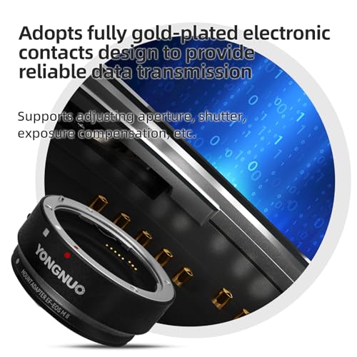 Anillo Adaptador de Montura YONGNUO EF-EOS M II para Objetivos Canon EF/EF-S a Cámaras Canon EOS-M (Montura EF-M), con Control Automático de Apertura y Enfoque Automático miniatura 5