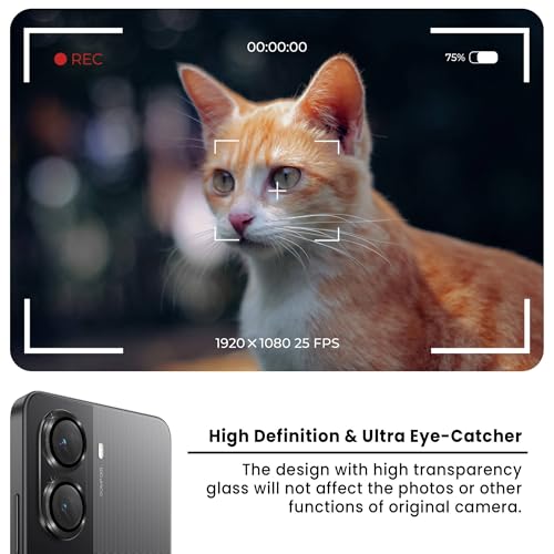 Image of ArmourPro Camera Lens Protector for Poco X7 Pro (6.7 Inches) Tough HD Individual Aluminum Alloy Rings 9H Camera Cover, Scratch-Resistant,Camera Lens Protection| Black, 1 Pack