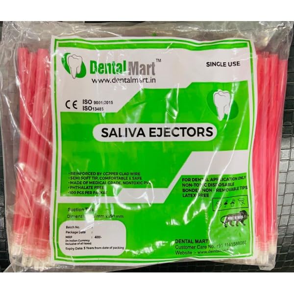 Saliva Ejector Suction Tips Semi Soft head Dental Mart (pk/100) (PINK) (B0B4NSF2F4) Amazon Price History, Amazon Price Tracker