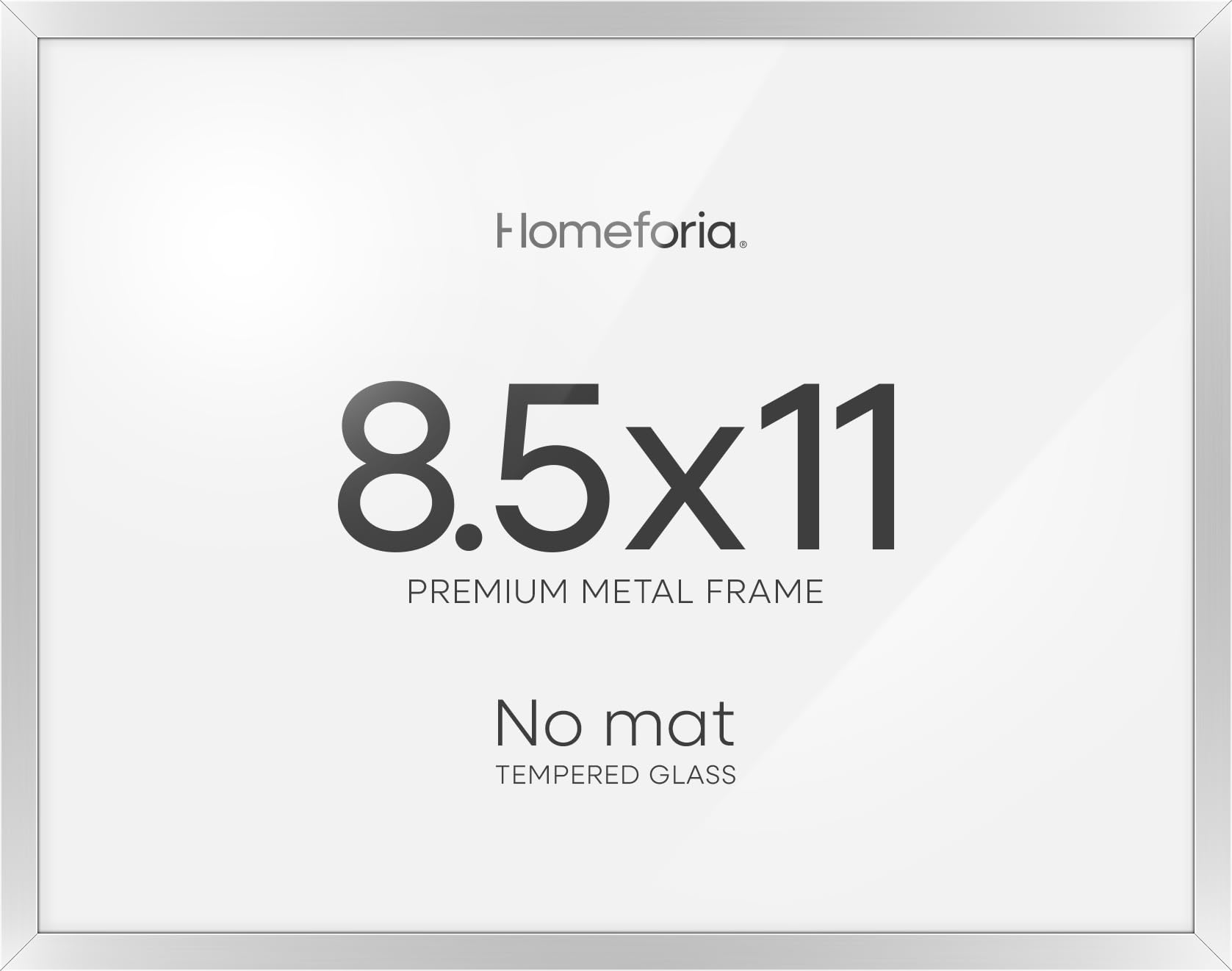 Homeforia 8.5x11 Diploma Frame Silver, High End Metal 8.5 x 11 Certificate Frames, 11x8.5 Document Frame for Wall or Tabletop, 8.5by11 Letter Size Graduation Frames, Tempered Glass, Wall Kit, Set of 2