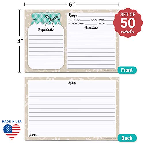 Tarjetas de recetas fabricadas en EE. UU. con papel grueso de alta densidad 3