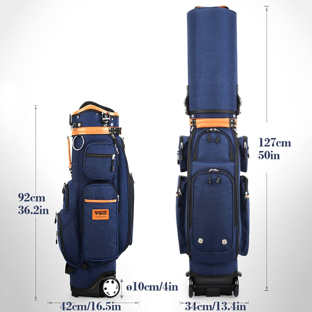Golf-Reisetasche für Herren Damen mit 10-Wege-Trennwänden, mit Regenschutz, Kühltasche/Schuhtasche, Golf-Tragetasche mit Rädern, Rot/Khaki/Dunkelblau/Grau