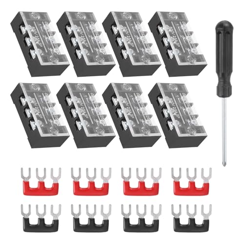 Bornier à vis 600V 25A MECCANIXITY à double rangée avec tournevis et cosses