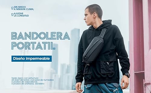 شنطة كروس للرجال من اركتيك هانتر ايه اتش YB00029، مقاومة للماء، شنطة فاني متعددة الوظائف بسحاب للجري والمشي لمسافات طويلة وركوب الدراجات والتخييم والانشطة الخارجية (اسود)، اسود، M