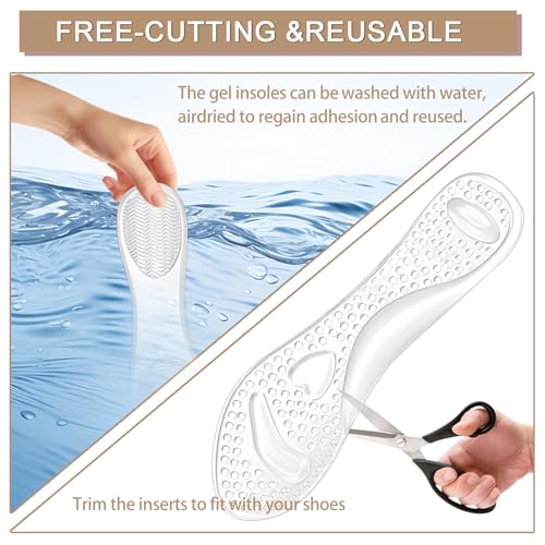 Plantillas de gel autoadhesivas para mujer 3/4 (4 pares) miniatura 4