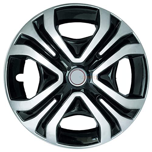 Image of Tiago Black Silver Set-4.Pcs (Press Fitting) Wheel Cover Compatible with (13Inch)