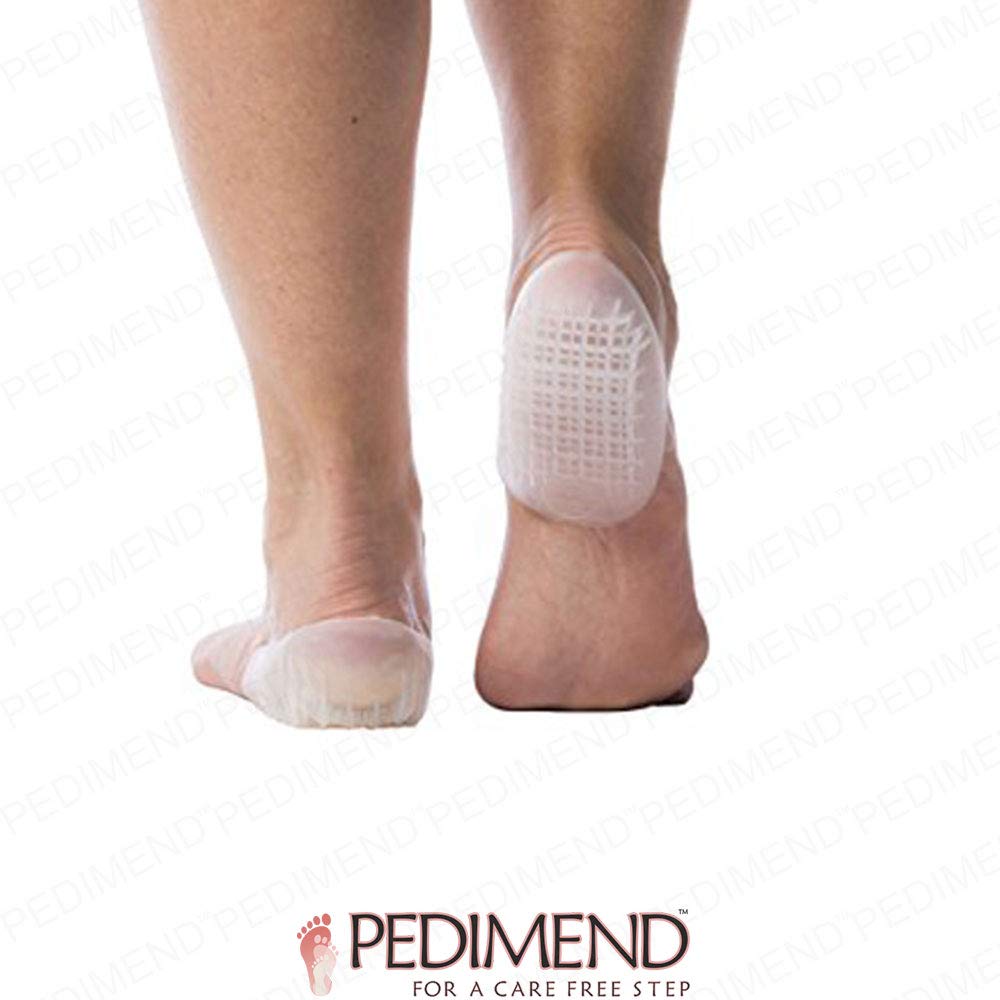 Pedimend Heel Support Cup (White) (3pairs - 6) - Support for Heel and Ankle - Reduces Pain / Fatigue and Swelling - Multi-layered Waffle Design Absorbs Shock - UNISEX - Foot Care