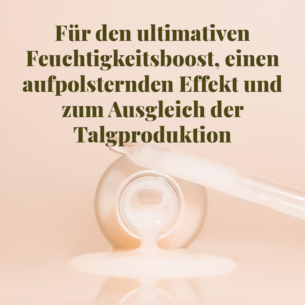 Veganes Gesichtsserum mit Hyaluronsäure für ein strahlendes Hautbild 30ml – Anti Aging Serum – Dermatologisch getestet mit Bestnote „SEHR GUT“ – Tierversuchsfreie Kosmetik – Nordic Cosmetic®