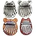 Marimbas,Kalimba 2Pcs 8 Key Cat & Bear Shaped Kalimba Thumb Piano Handheld Finger Piano with Lanyard & Metal Chain Portable Thumb Piano for Kids, Adults, Beginners, Wood