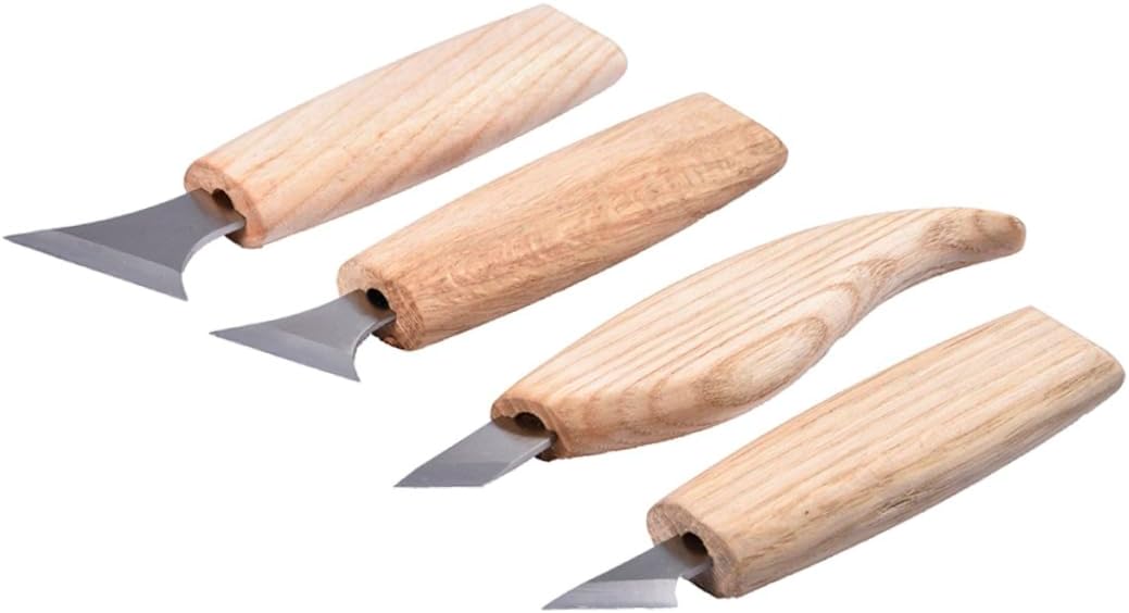 DOITOOL 3pcs Chrome-vanadium Hand Carving Wood Carving Tools Gouges Kit Comfortable Polished Wood Handles