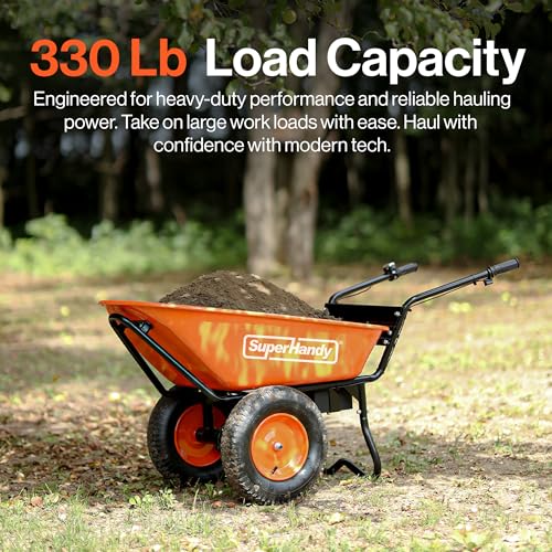Image of SuperHandy Electric Wheelbarrow Utility Cart, 48V, 330 lb, Power Wagon