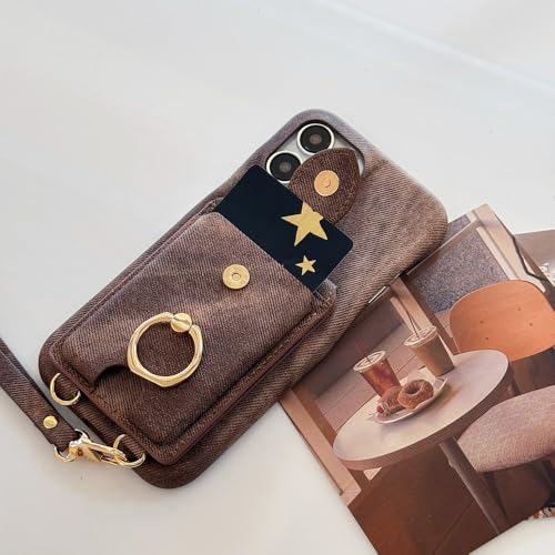 Étui portefeuille en cuir porte-cartes et coque de support intégrée pour iPhone 13 Pro