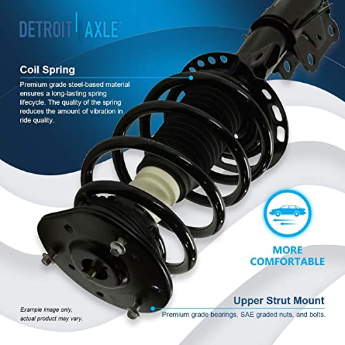 Image of Detroit Axle - FWD 4pc Struts Shock Absorbers Kit for 2013-2020 Ford Fusion, 2 Front Struts w /Coil Spring 2 Rear Shocks Absorbers 2013 2014 2015 2016 2017 2018 2019 2020 Replacement Suspension