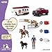 Schleich Horse Club - 119 PC Lakeside Truck and Trailer Playset With 2 Horse Figurines, 2 Poseable Rider Figures and Accessories - Interactive Play for Girls and Boys - Toys for Kids Ages 5+ | 42705