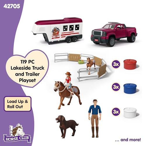 Image of Schleich Horse Club - 119Pc Lakeside Truck And Trailer - Kids 5+ | 42705