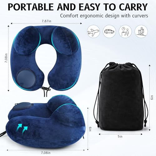 Coussin De Voyage Avion : Coussin de Voyage Gonflable, Coussin Avion, Oreiller de Voyage Portab... – Image 6