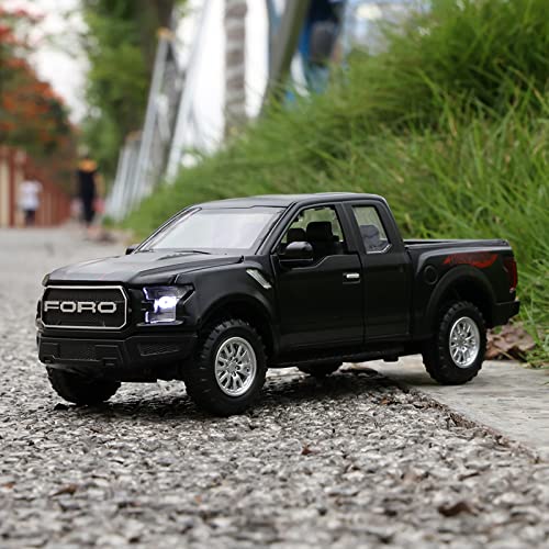 Sasbsc Toy Trucks F150 Raptor Toy Truck Pickup Truck Toys For Boys Diecast Metal Model Truck With Light And Sound Pull Back Car Toys For 3+ Year Old Kids (Black) #TOP5