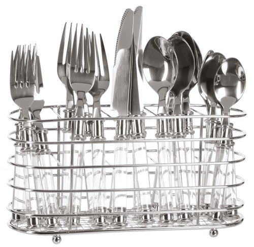 Cambridge Silversmiths Duplex 20-pc. Flatware Set with Chrome Flatware Caddy, Service for 4