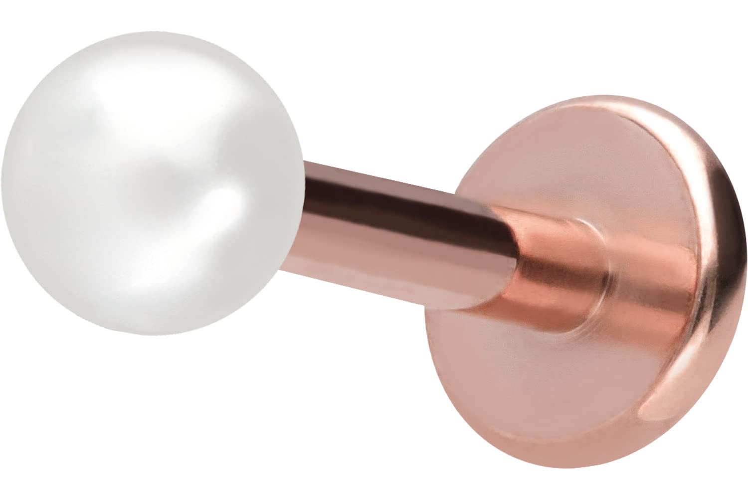 PIERCINGLINE Piercing de titanio con rosca interior, perlas sintéticas, para oreja, hélix, tragus, color y tamaño a elegir