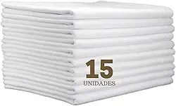Pano de Prato Branco Liso 15 unidades Pano de Copa Cozinha Guardanapo Louça Premium