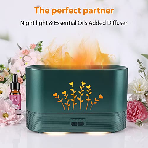 Depulat Flame Diffuser Humidifier 300Ml Aroma Diffusers For Essential Oil Large Room-Upgrade With Remote Control Adapter Protection For Spa Home Yoga Office.(Green) #TOP7