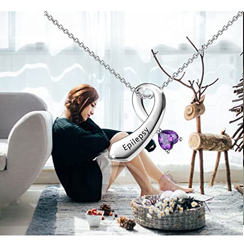 Collier ruban violet épilepsie pour briser l'isolement - 7
