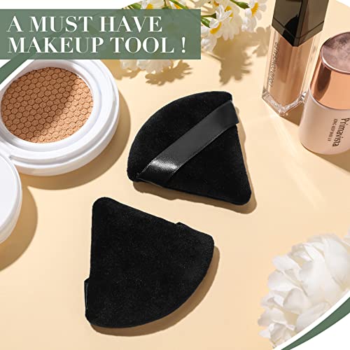 Triangle Makeup Sponge 4 Pcs Cosmetics Face Powder Puff Foundation Soft Triangle Powder Puff Velvet Powder Puff Body Powder Cushion Puff Dry Wet Powder Puff Pads for Loose Powder (Black) - Image 6