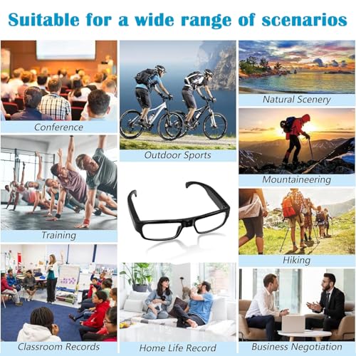Image of Eye4Spy Hidden Camera Glasses - 1080P HD Wearable Mini Spy Eyewear for Personal Security | Rechargeable - 100 Minutes Backup | Supports microSD Card up to 128GB (Card not Included) - Model