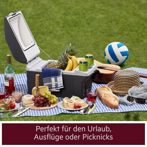 AEG Automotive Board-Bar BK 16 Thermoelektrische Kühl- und Warmhaltebox 16 Liter, 12 Volt für Auto und Steckdose, anschnallbar im PKW