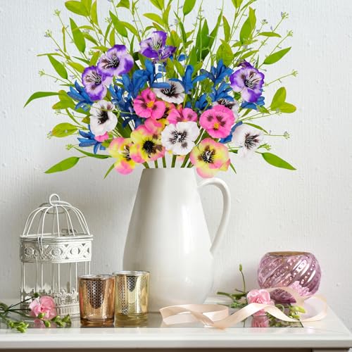 6-Bundles-Spring-Decor-Artificial-Fake-Flowers-Faux-Pansy-Silk-Wildflowers-Bouquet-Floral-Stems-Decorations-for-Home-Vase-Table-Centerpieces 6 Bundles Spring Decor Artificial Fake Flowers Faux Pansy Silk Wildflowers Bouquet Floral Stems Decorations for Home Vase Table Centerpieces