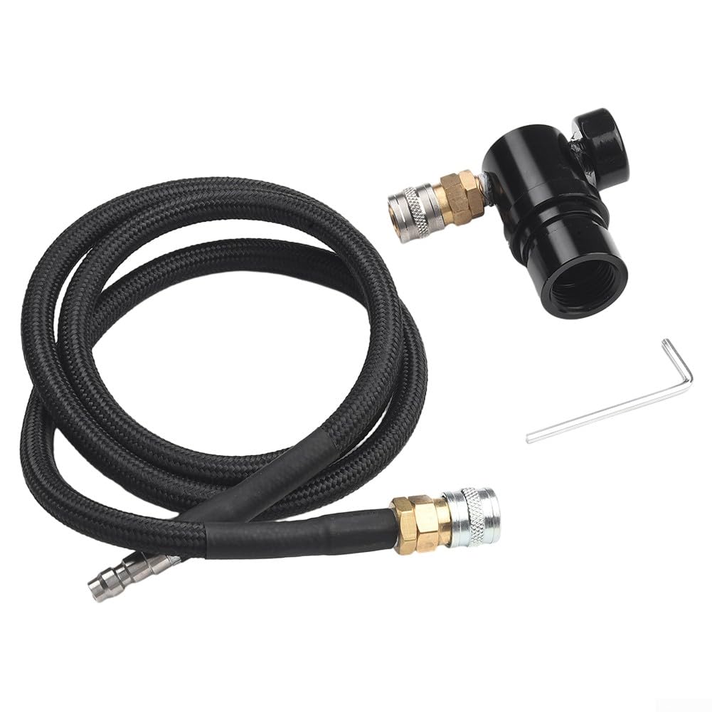 Regolatore Paint Ball, regolatore Paint Ball HPA MR GEN2 con accoppiatore Foster e tubo remoto compatibile con serbatoi HPA e SLP standard, regolatore 2# con tubo nero