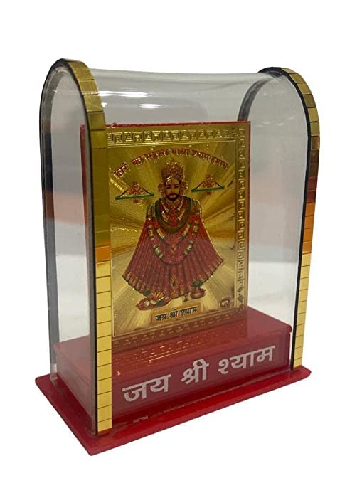 Image of Gold Plated Khatu Shyam in Cabinet Show Pieces, Khatu Shyam for Car Dashboard,Home,Temple & Offices