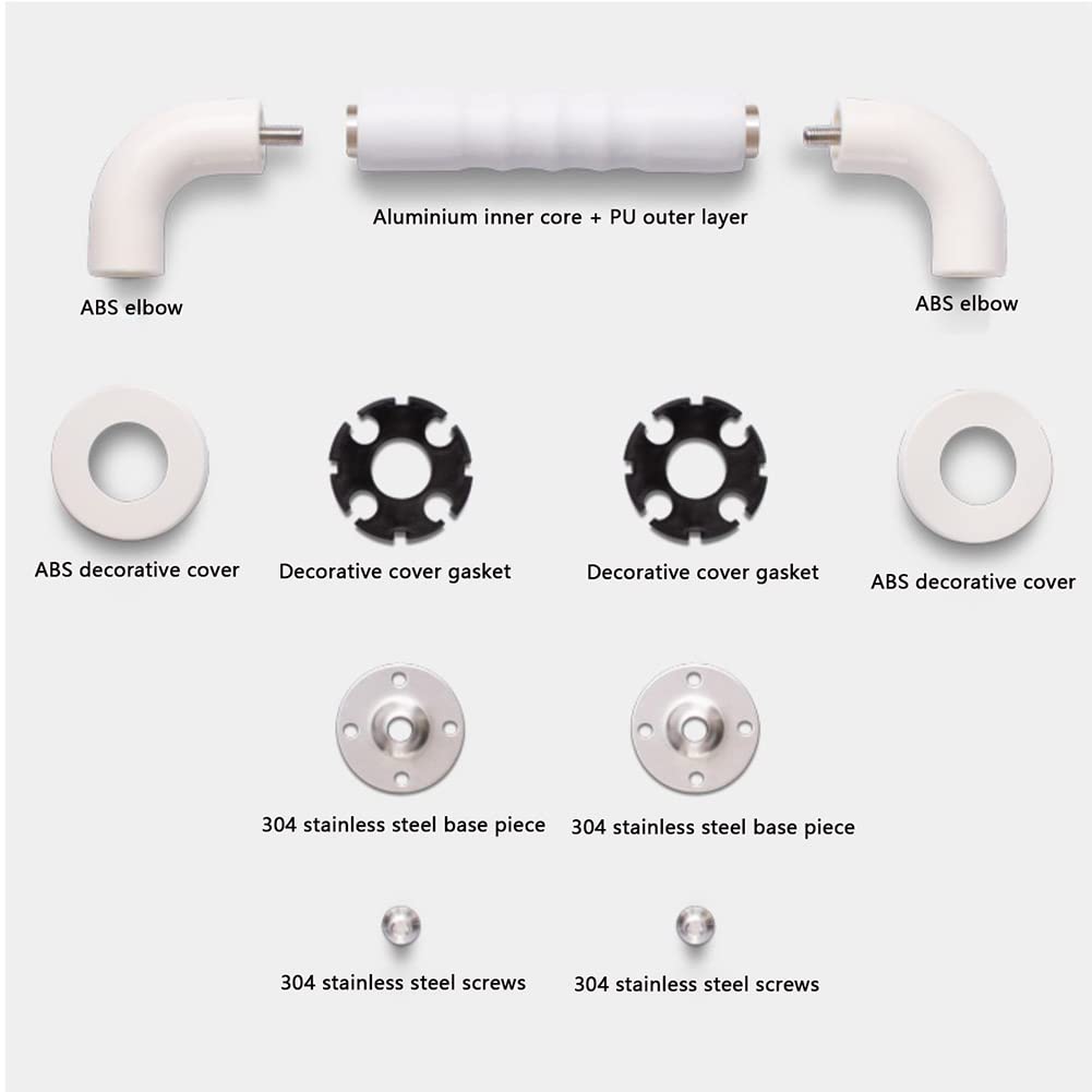 asideros para baño, Mango de seguridad for baño Barra de agarre for ducha Barra de agarre for bañera Barra de agarre for WC de 380 mm (15 pulgadas) Aluminio sólido con superficie de PU Capacidad de ca