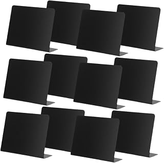 TEHAUX 12pcs Mini Price Tags for Food Display Decorative Tabletop Chalkboards for Menus Easy to Use Price Boards for Restaurants and Events