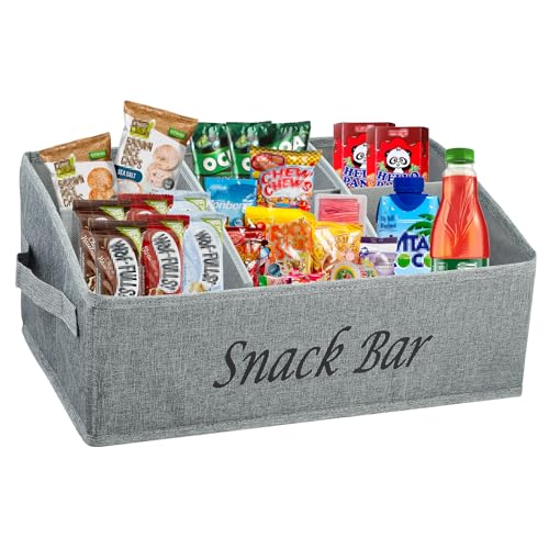 HuuppHip Boîte à collations, plateau à goûter à 6 compartiments avec poignées, bacs de rangement pour aliments, panier de rangement trapézoïdal pour frites, bonbons, collations, organisateur de