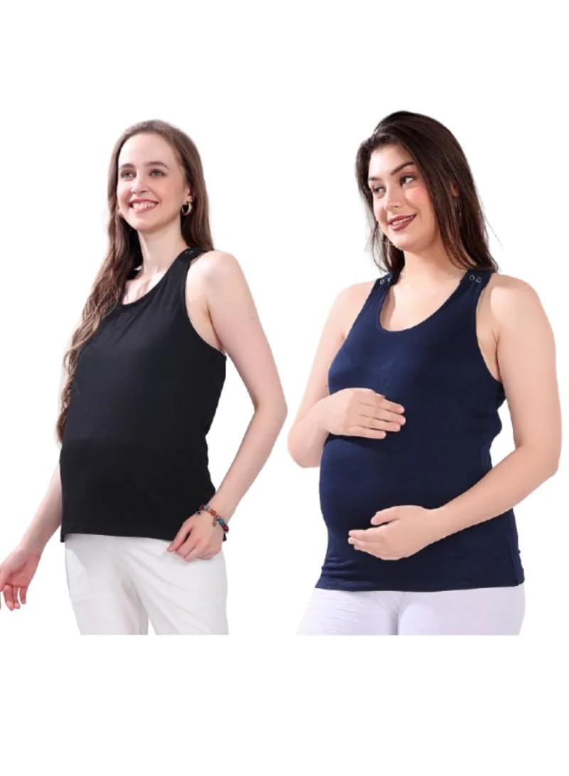 tummy Nursing Tank Tops for Women | Sleeveless Maternity & Breastfeeding Shirt with Clip-Down Cups | Scoop Neck Summer Nursing Cami for Pregnancy & Postpartum-picture-14