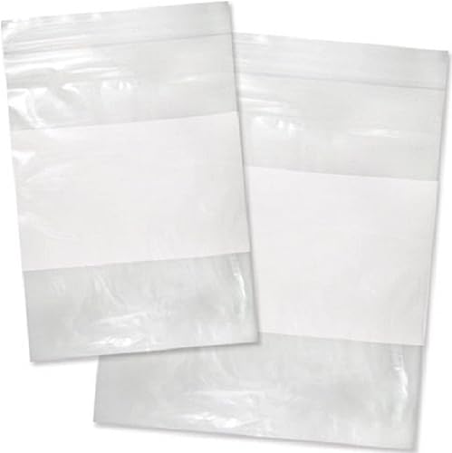 Miniatura 6 de Bolsas de polietileno con cierre resellable, bloque blanco, 4 x 6 pulgadas de ancho y (100 bolsas) de plástico transparente de 2 mil con cierre
