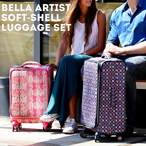 J World New York Bella Collaboration 2-Piece Luggage Set, Flower Seeds, One Size2