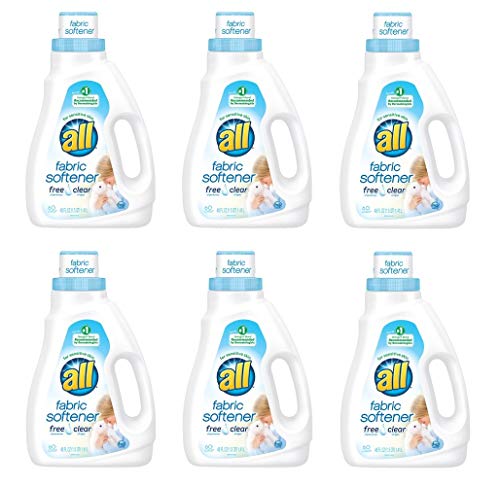 all Liquid Fabric Softener, Free Clear for Sensitive Skin, 48 Fluid Ounces, 60 Loads (Pack of 6)