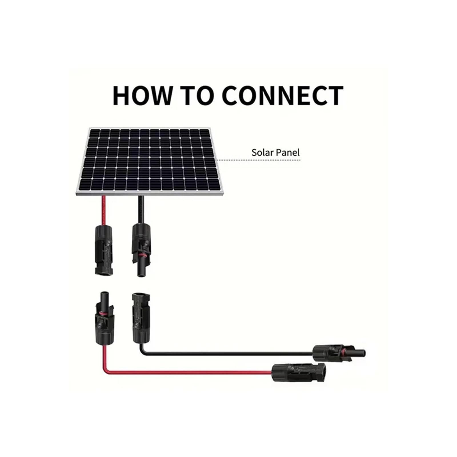 cavi solari Cavo di prolunga solare CC nero/rosso da 3,2 piedi a 65,6 piedi 4/6 mm2 Cavo solare 12/10 AWG con connettore fotovoltaico utilizzato nel sistema di pannelli solari da 1 m a 20 m(1pcs Black
