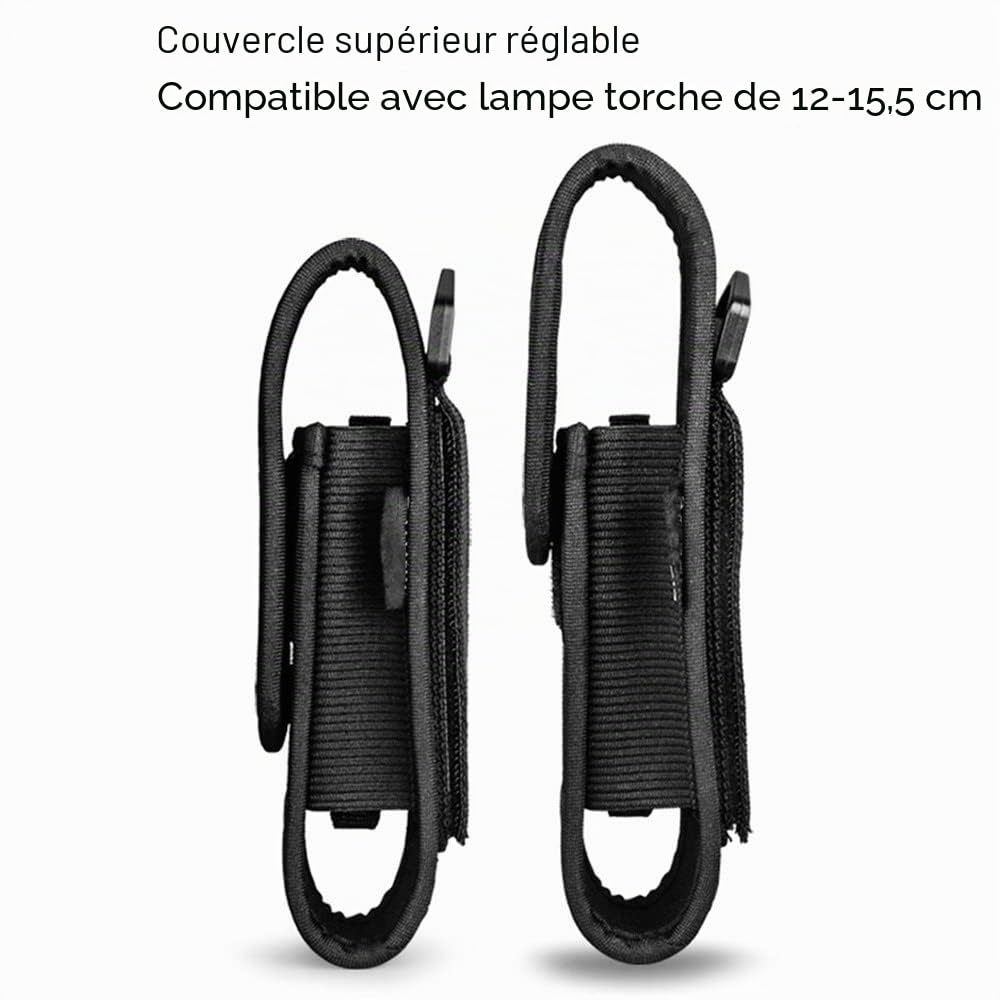 Étui pour Lampe Torche,Couverture de Poche de Torche en Nylon,Accessoires d'Extérieur pour Lampe de Poche de 12 cm à 15,5 cm