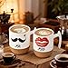 Imagen de Love-KANKEI Tazas de Mr y Mrs de Cerámica con Fondo de Corcho