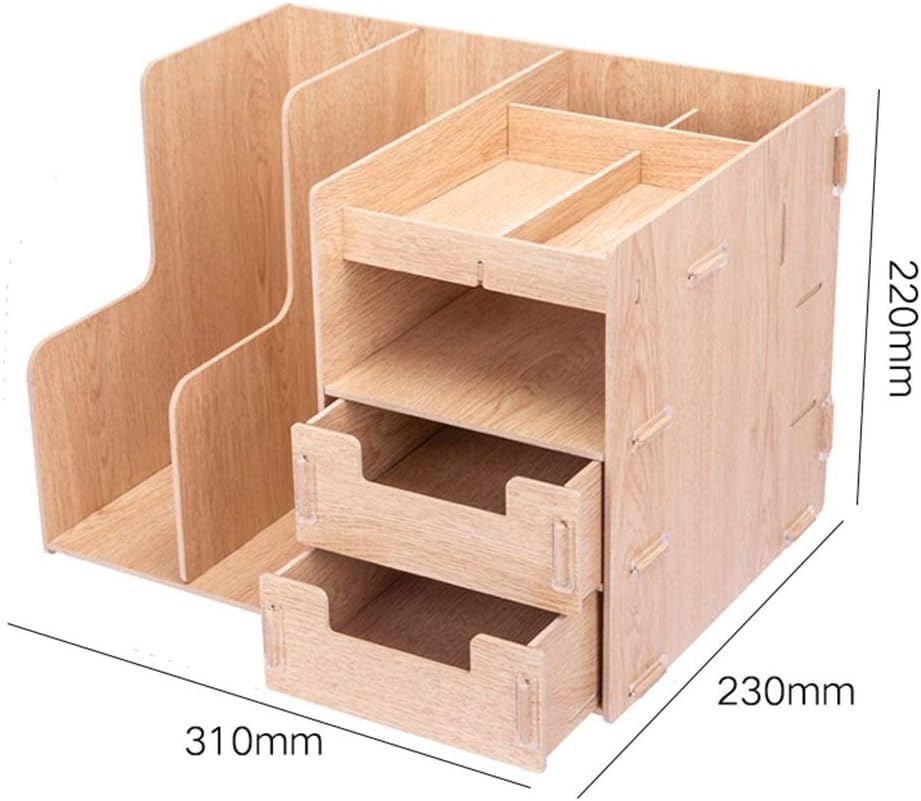 Organizador de escritorio de madera con contenedores de almacenamiento, organizador de escritorio, cajón estacionario para oficina en casa, organiza tu espacio de trabajo con estilo